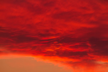 red sunset clouds