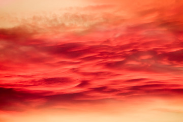 red sunset clouds