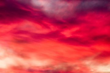 red sunset clouds