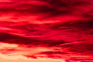 red sunset clouds