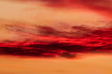 red sunset clouds