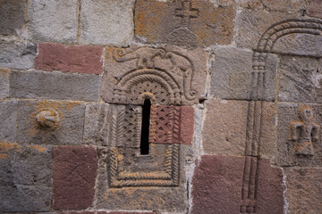 carved colorful limestone rocks in chruch