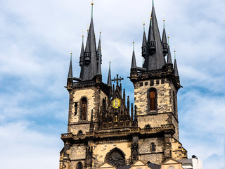 Fototapeta na wymiar The Church of Our Lady before Týn is a dominant feature of the Old Town of Prague, Czech Republic
