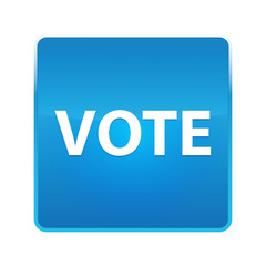 Vote shiny blue square button