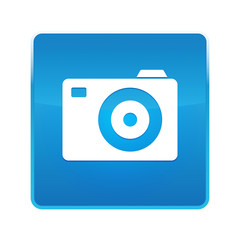 Camera icon shiny blue square button