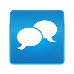 Chat icon shiny blue square button