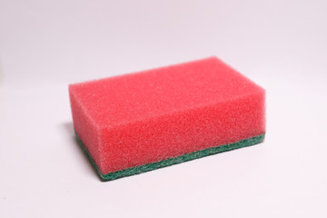 Sponge for washing dishes. Of red color