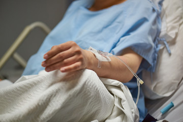 Patient hand with catheter