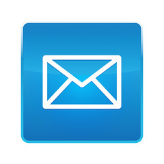 Email icon shiny blue square button
