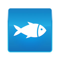 Fish icon shiny blue square button