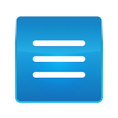 Hamburger menu bar icon shiny blue square button