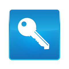 Key icon shiny blue square button