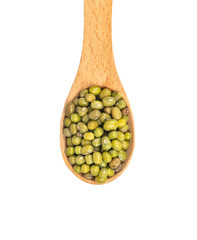 Mung beans in spoon