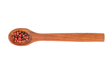 Red pepper peas in spoon