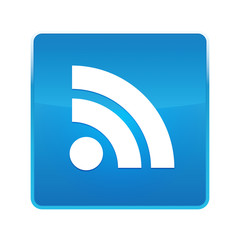 RSS Feed icon shiny blue square button