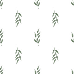 Seamless leaves pattern. Design for banner, poster, card, cover, invitation, placard brochure or header.