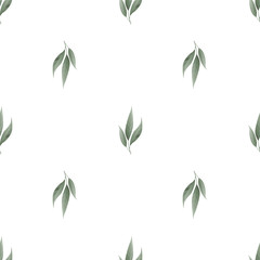 Seamless leaves pattern. Design for banner, poster, card, cover, invitation, placard brochure or header.