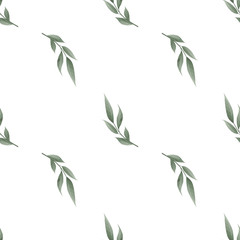 Seamless leaves pattern. Design for banner, poster, card, cover, invitation, placard brochure or header.