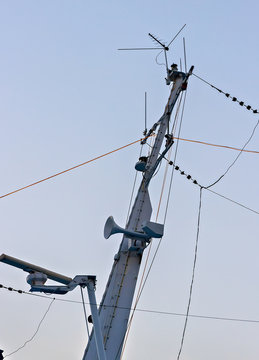Radars antennas control navigation equipment cruise ship