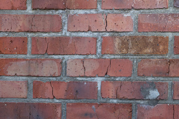 The brick texture, wall, with cracks and scratches can be used as a background