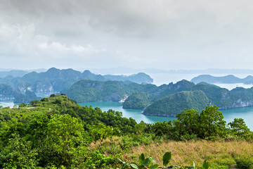 Fototapeta na wymiar Halong bay islands mountains Ha Long Bay South China Sea Vietnam. Site Asia