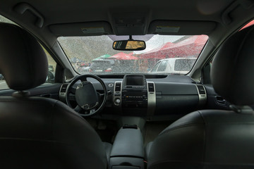 View of the interior of automobile. Car inside
