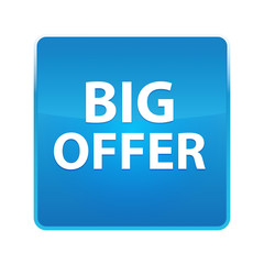 Big Offer shiny blue square button