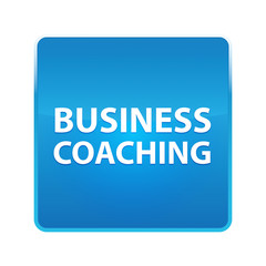 Business Coaching shiny blue square button