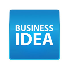 Business Idea shiny blue square button