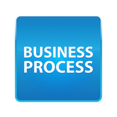 Business Process shiny blue square button