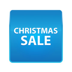 Christmas Sale shiny blue square button