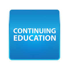 Continuing Education shiny blue square button