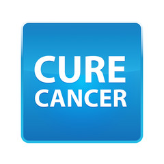 Cure Cancer shiny blue square button