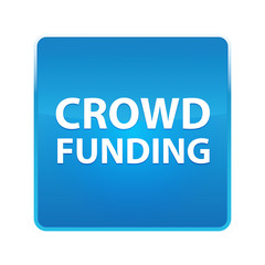Crowd Funding shiny blue square button