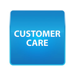 Customer Care shiny blue square button