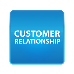 Customer Relationship shiny blue square button