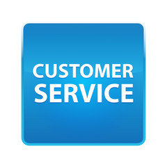 Customer Service shiny blue square button
