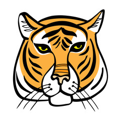 Tiger's Head. Vector illustration.