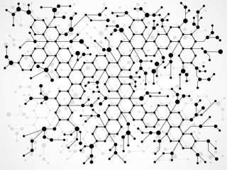 Hexagonal molecule structure of DNA. Geometric abstract background