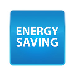 Energy Saving shiny blue square button