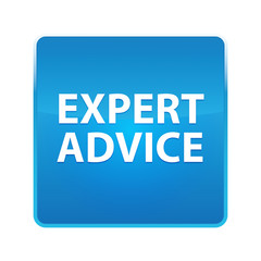 Expert Advice shiny blue square button