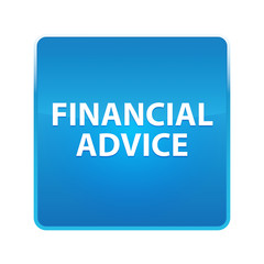 Financial Advice shiny blue square button