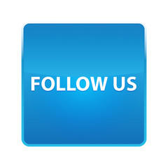Follow Us shiny blue square button