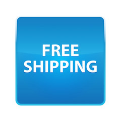 Free Shipping shiny blue square button