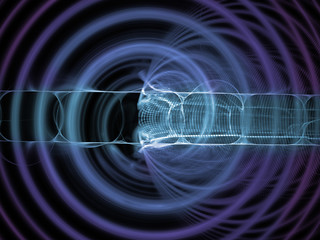 Energy waves. Wave propagation in space. Scientific abstraction 3d illustration.