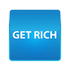 Get Rich shiny blue square button
