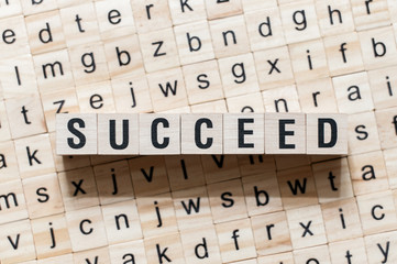 Succeed word concept on cubes