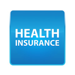 Health Insurance shiny blue square button