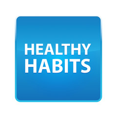 Healthy Habits shiny blue square button