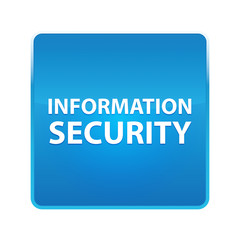 Information Security shiny blue square button